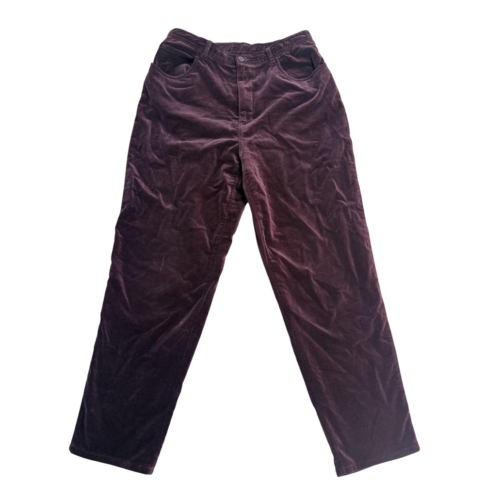 Jones New York Sport Pants Womens 12 Purple Velvet Straight Leg Stretch Casual